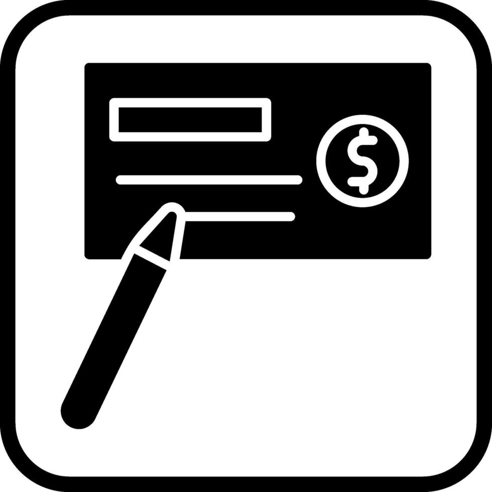 écrire l'icône de vecteur de chèque