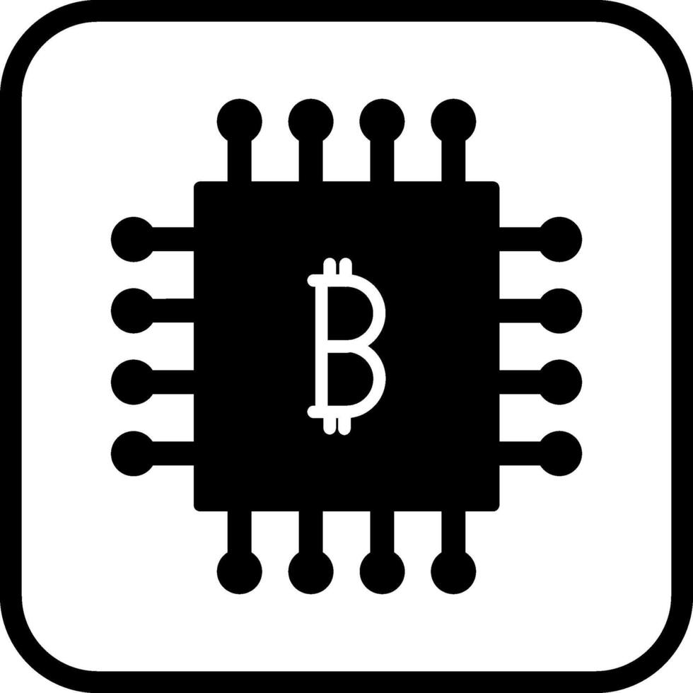 icône de vecteur de puce bitcoin