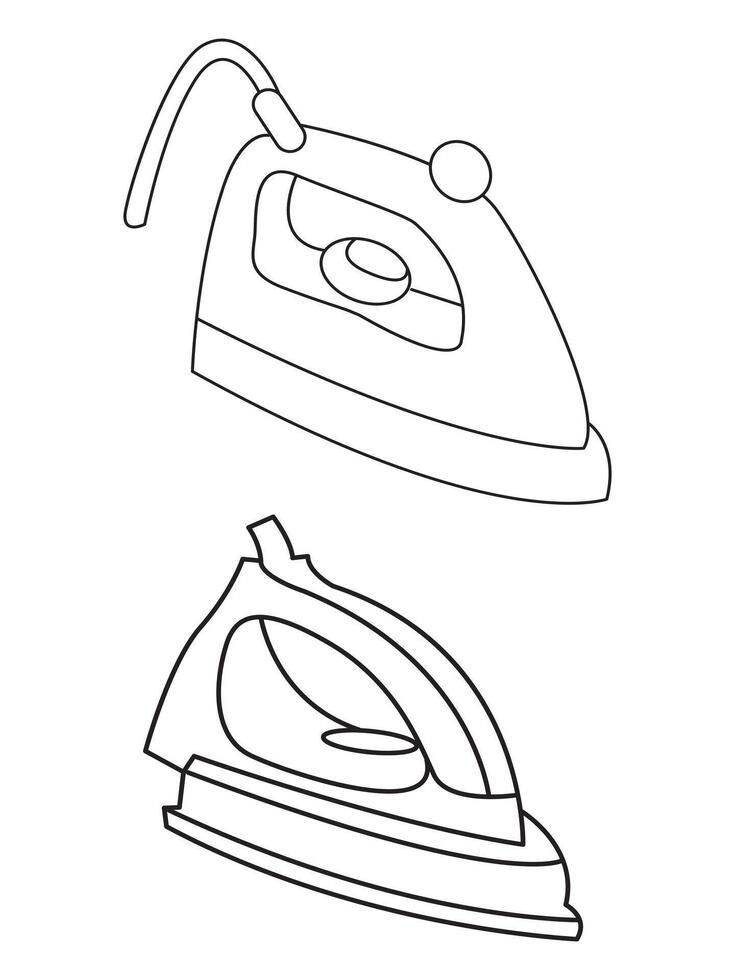 le fer icône ensemble de lissage le fer vecteur Icônes. sec et vapeur le fer vecteur icône ensemble. le fer plat ligne Icônes ensemble. plat le fer signe illustration.