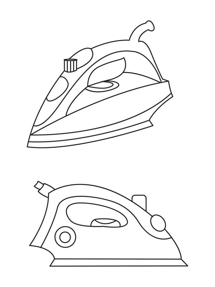 le fer icône ensemble de lissage le fer vecteur Icônes. sec et vapeur le fer vecteur icône ensemble. le fer plat ligne Icônes ensemble. plat le fer signe illustration.