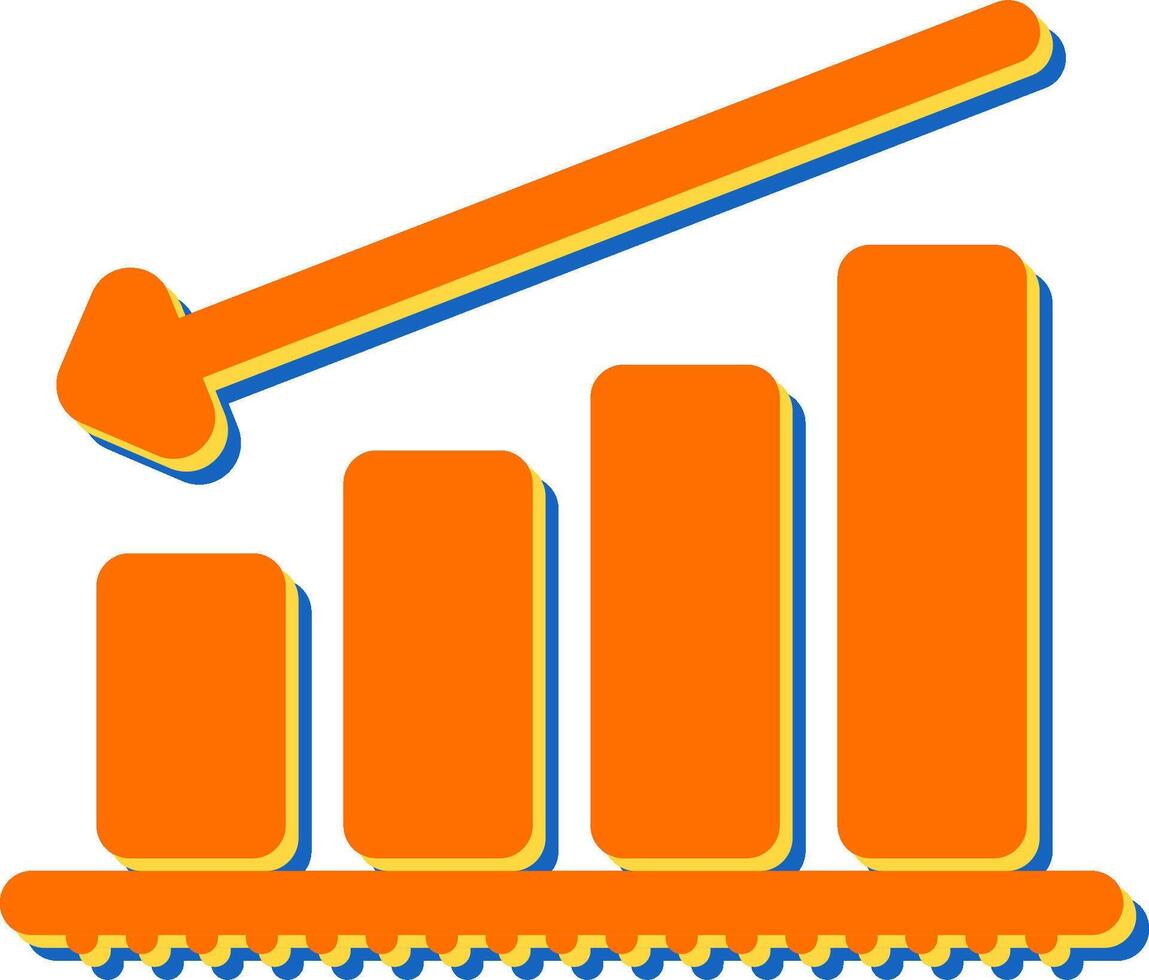 graphique décroissant vecteur icône
