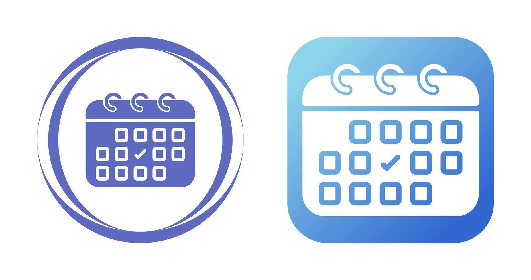 calendrier avec coche vecteur icône