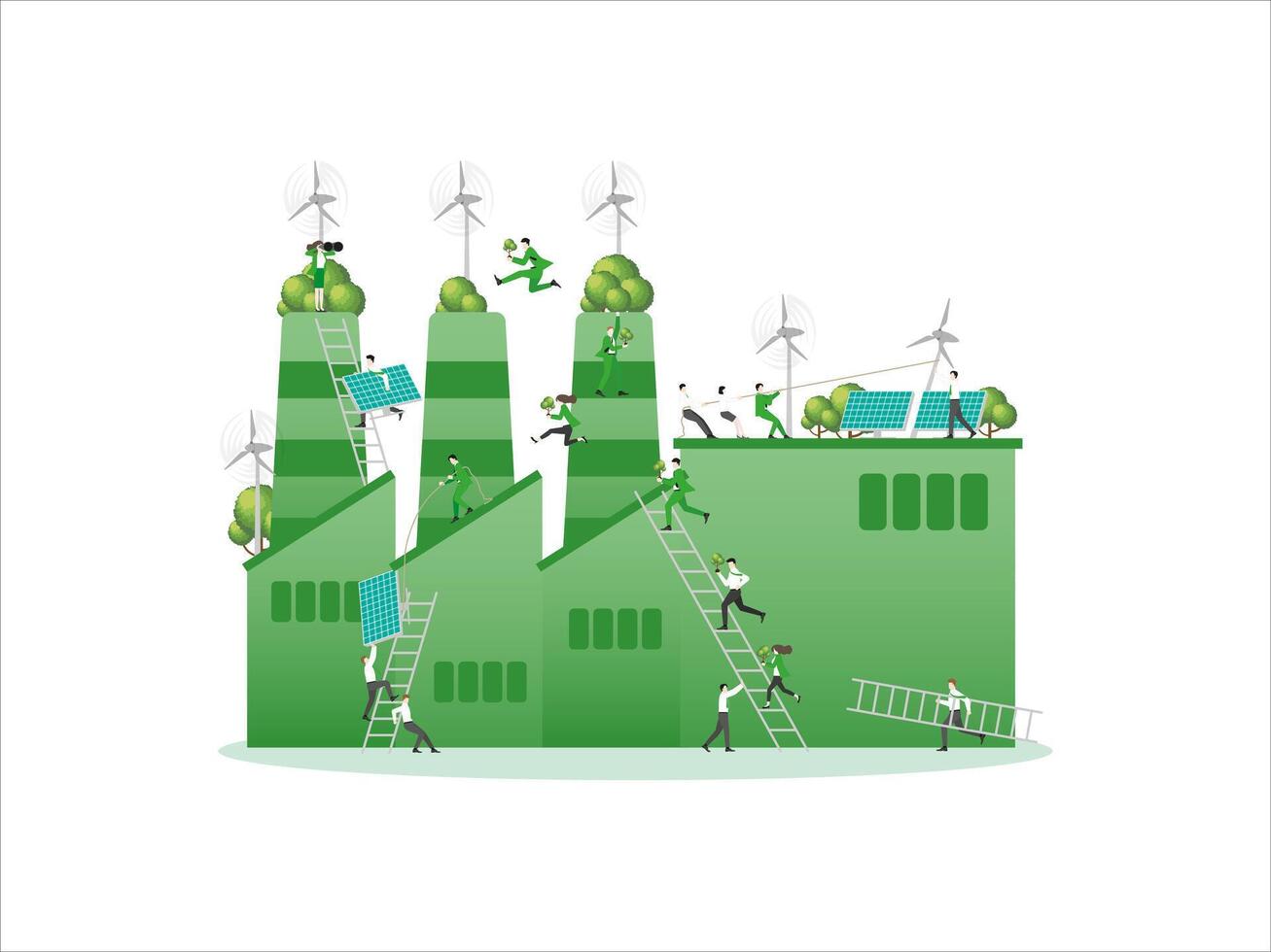 esg durabilité affaires concept. vert usine vecteur