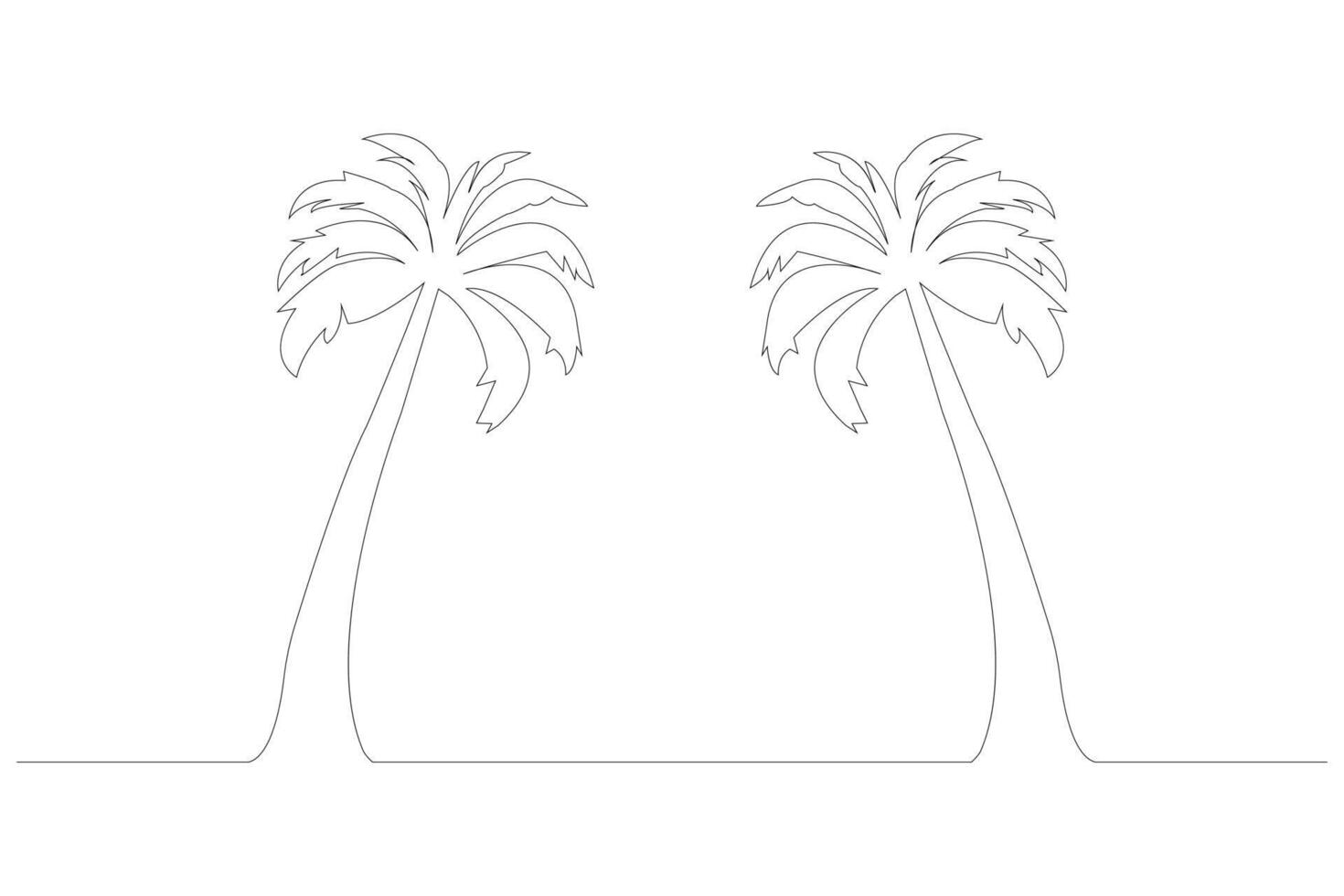 paume arbre continu ligne dessin vecteur isolé sur blanc Contexte. noix de coco arbre un ligne art vecteur.