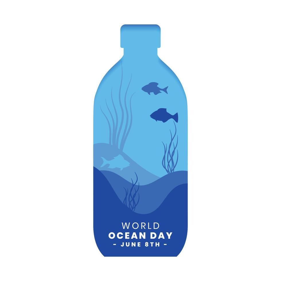 monde océan journée un événement Contexte avec enregistrer et nettoyer l'eau message vecteur