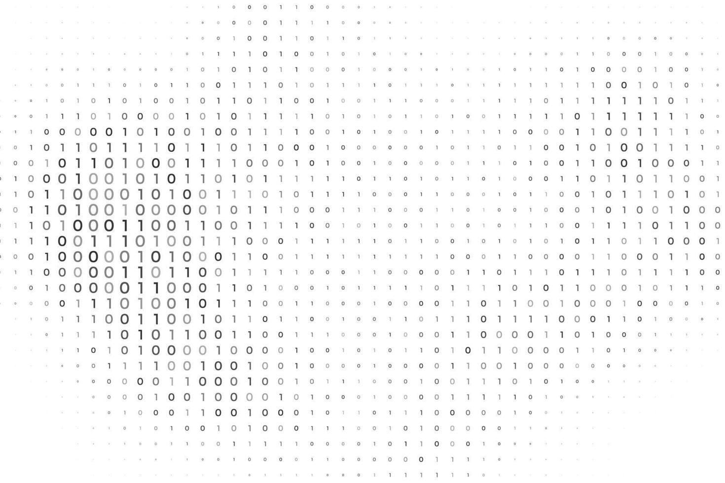 abstrait binaire code ou chiffres blanc fond d'écran pour l'Internet le piratage vecteur