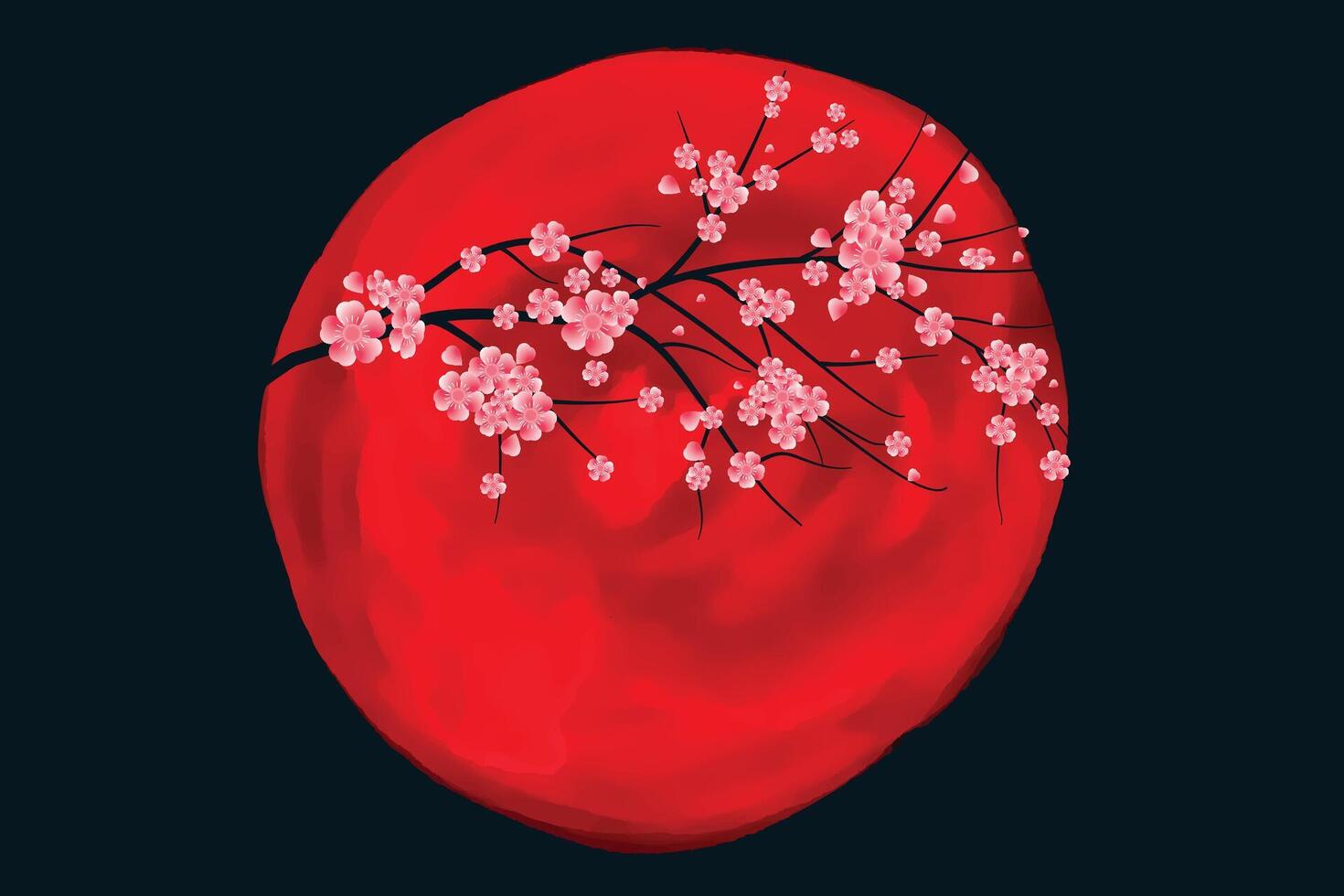 Sakura arbre fleurs Japonais traditionnel Contexte vecteur