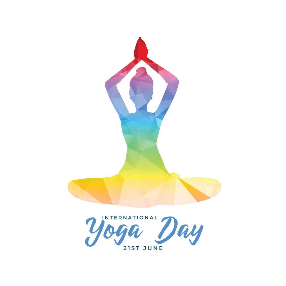 monde yoga journée Contexte avec coloré femmes Faire méditation vecteur
