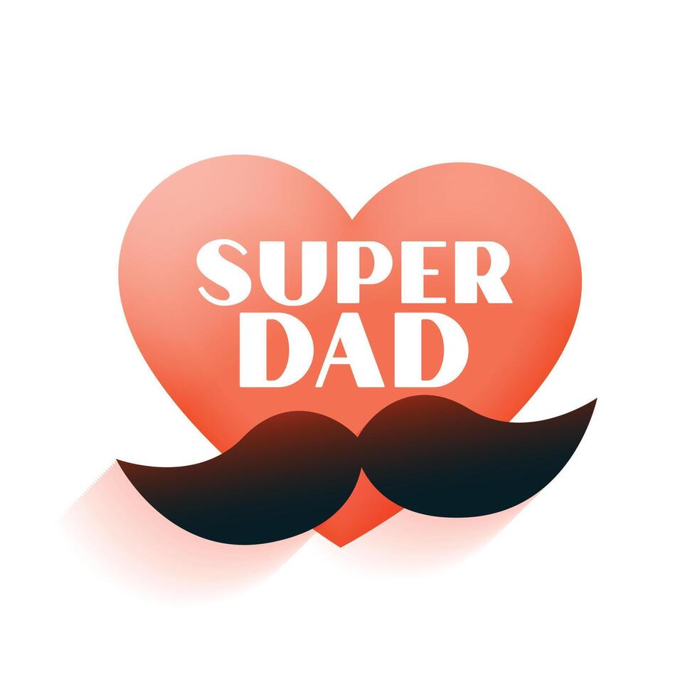 du père journée l'amour cœur Contexte avec moustache pour super papa vecteur