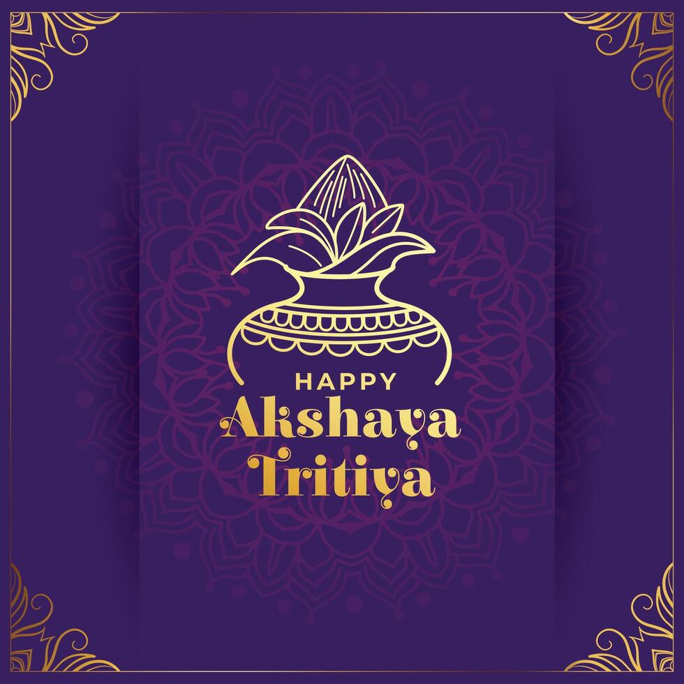 akshaya tritiya culturel salutation avec Kalash conception vecteur