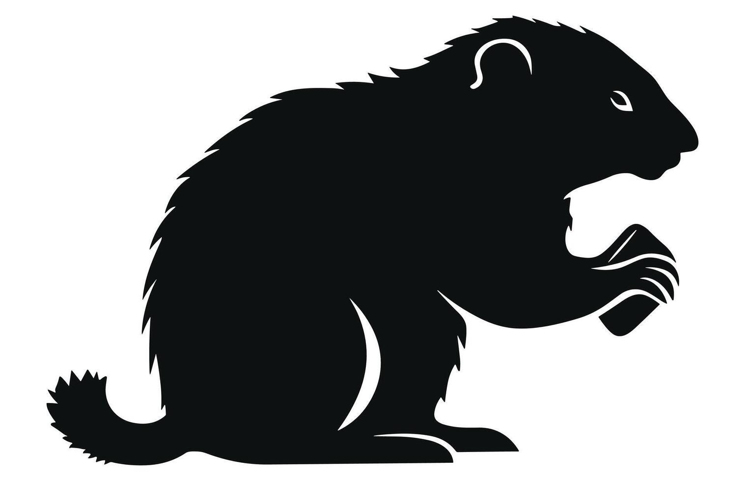 marmotte en pensant silhouette conception, marmotte en pensant noir vecteur conception ,