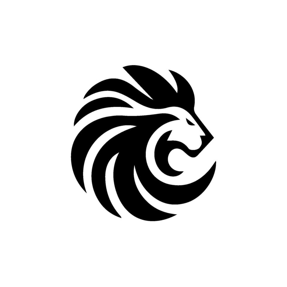 logo conception avec le forme de une Lion tête vecteur