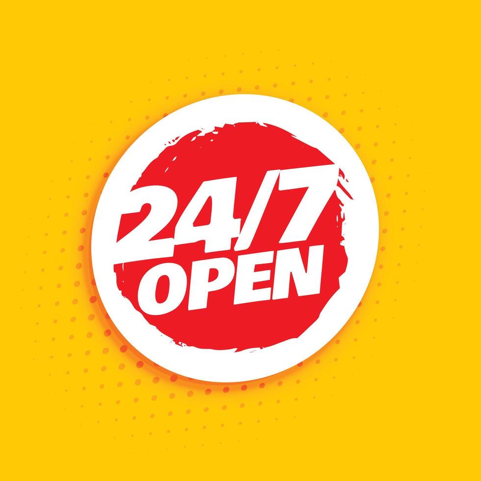 ouvert 24x7 pour un service Aidez-moi Contexte vecteur