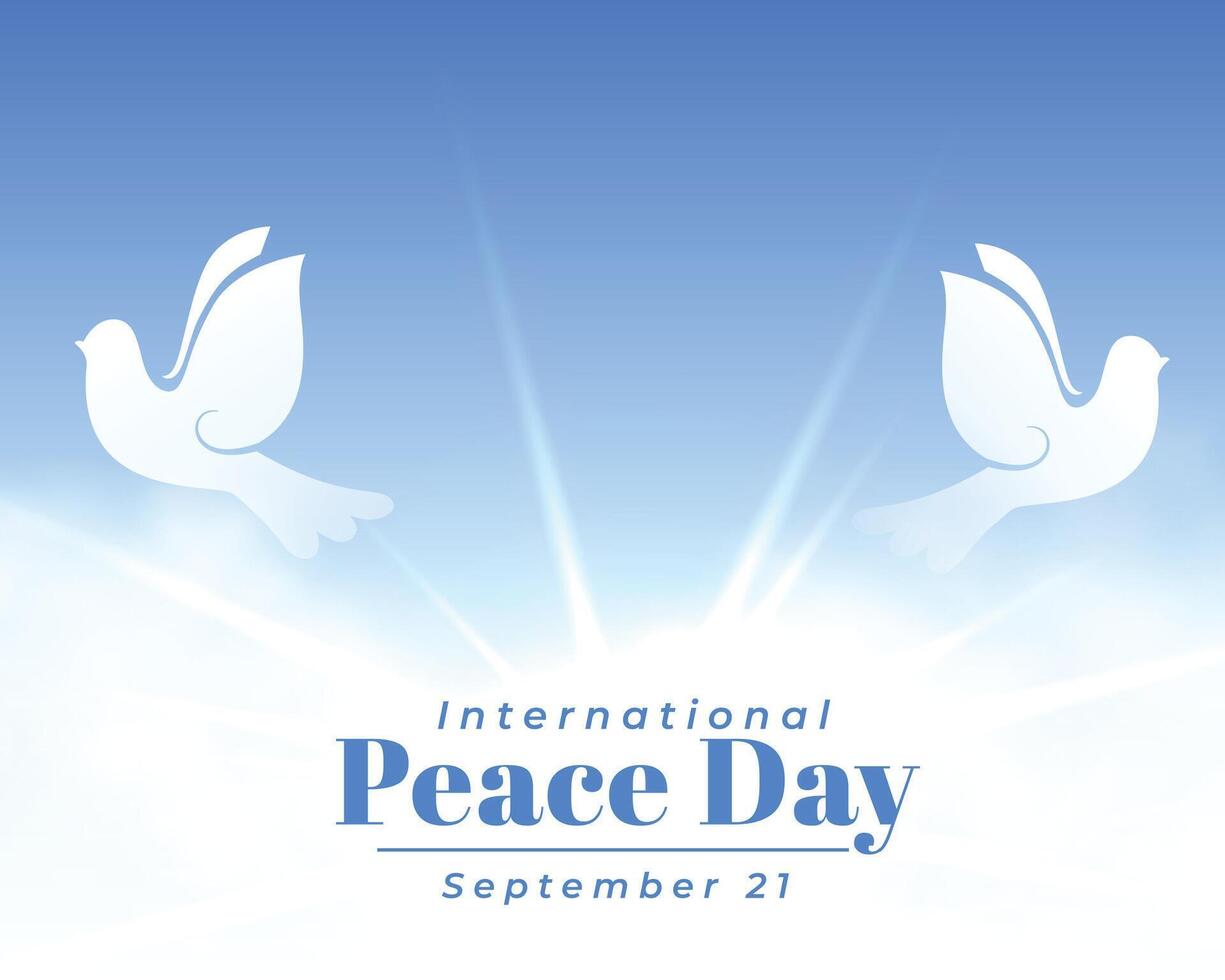 21e septembre international paix journée Contexte une symbole de espérer vecteur