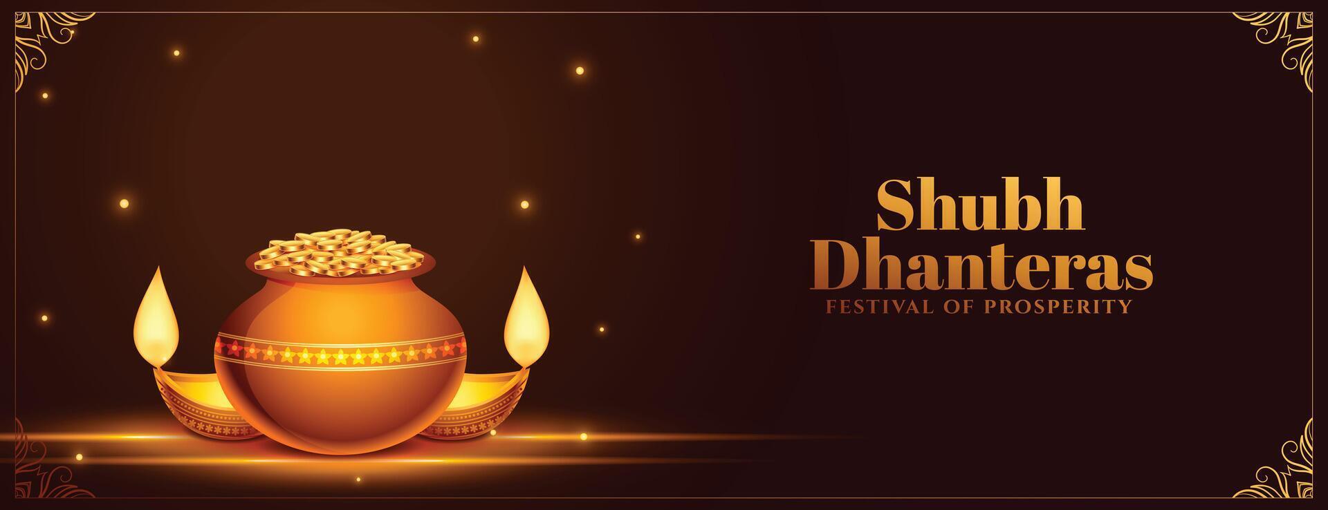 hindou spirituel shubh dhanteras greeitng fond d'écran pour déesse laxmi puja vecteur