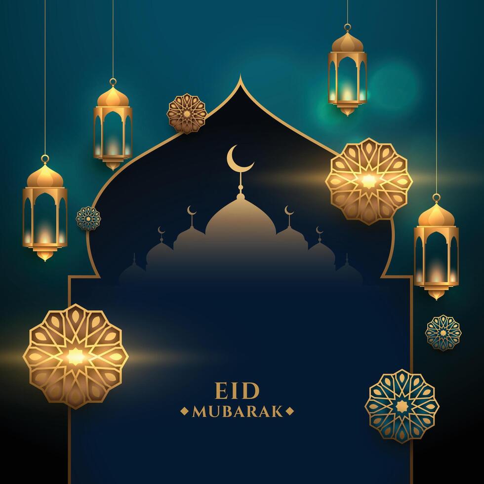 saint musulman eid mubarak Festival vœux salutation conception vecteur