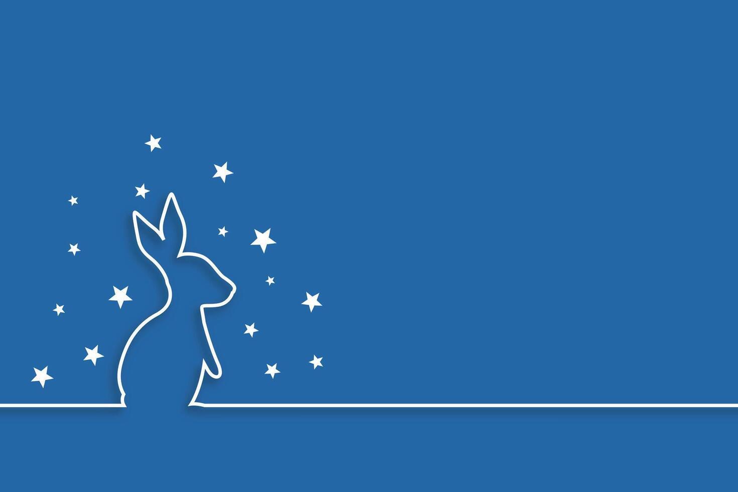 lapin avec étoiles dans ligne style conception vecteur