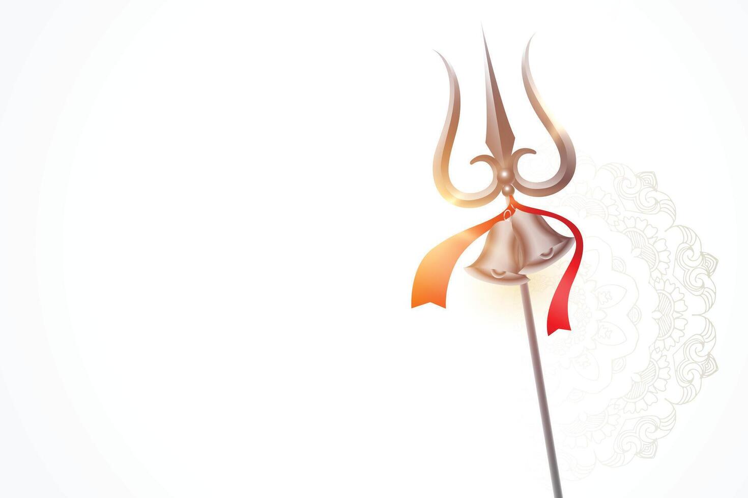 hindou religieux trishul sur blanc Contexte pour maha shivratri de fête vecteur