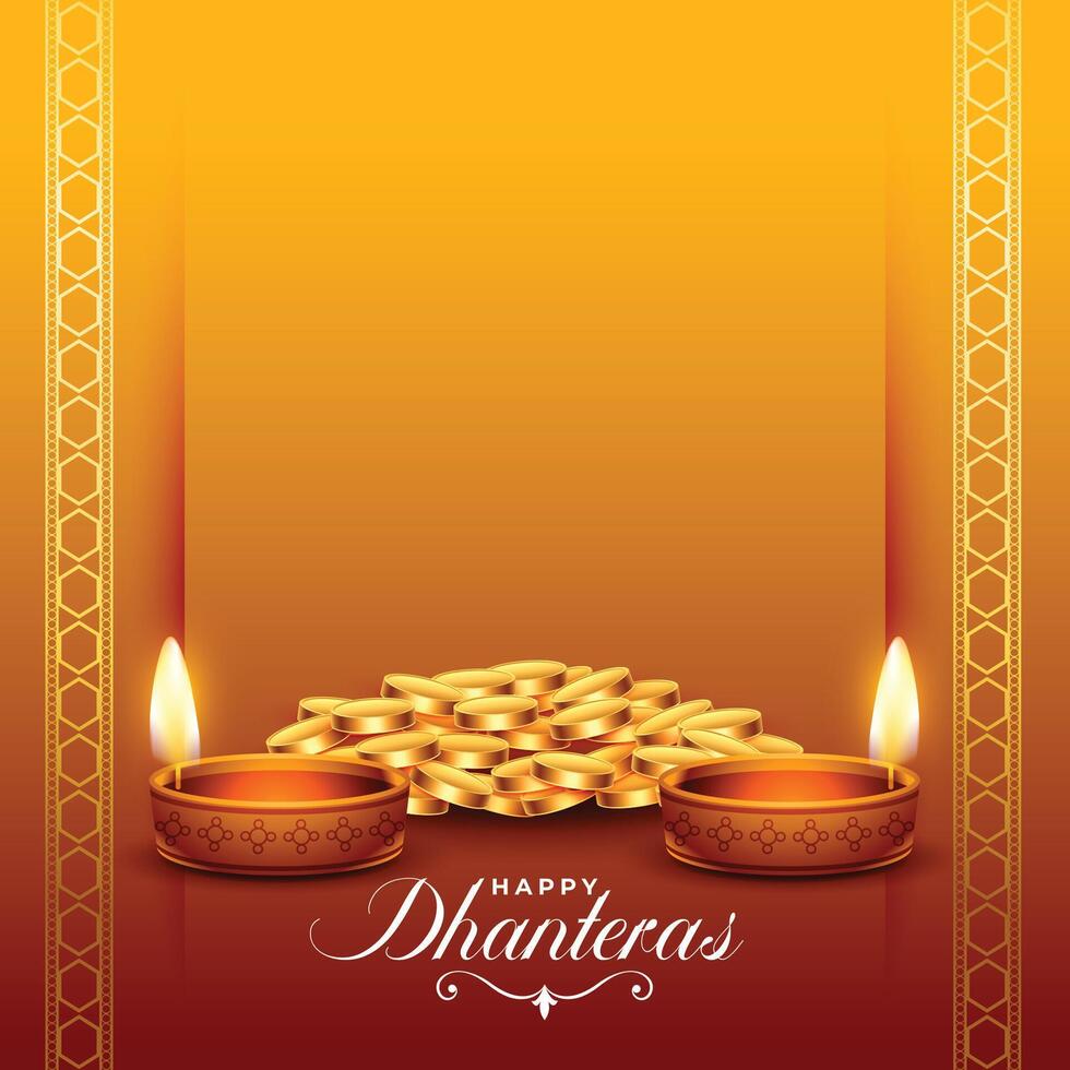 magnifique shubh dhanteras religieux un événement Contexte prier pour argent et la prospérité vecteur