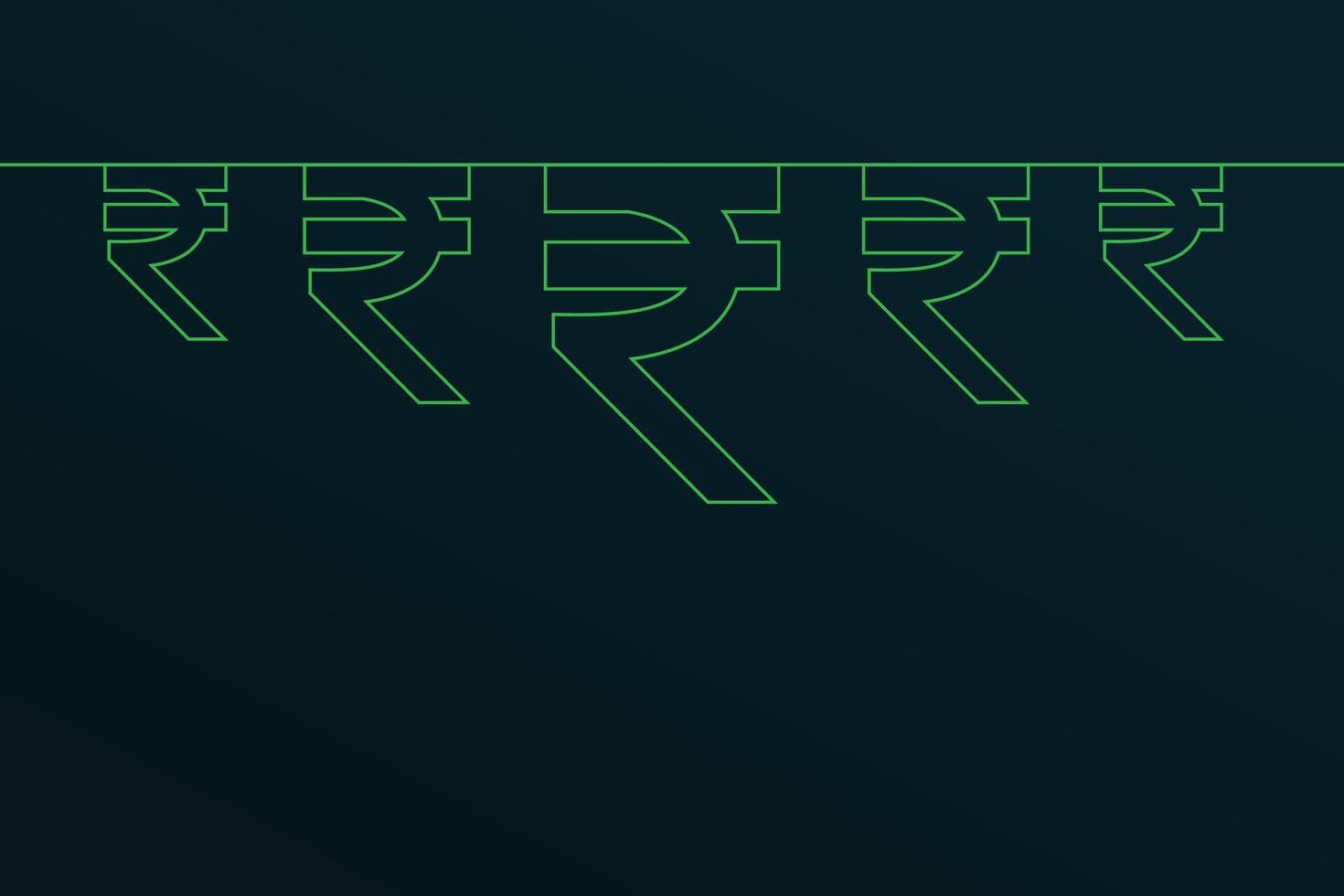 ligne style Indien inr roupie pendaison bannière avec texte espace vecteur