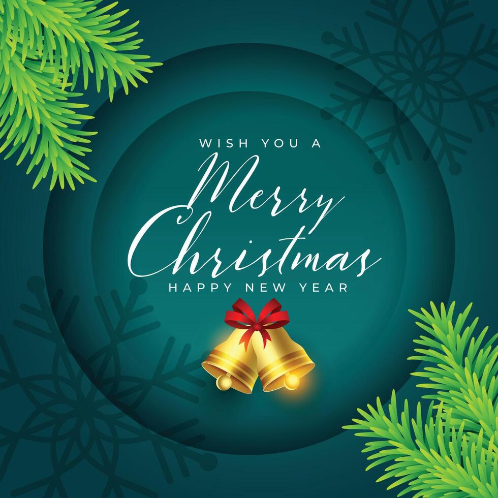 décoratif joyeux Noël invitation Contexte avec vert sapin et cloche vecteur