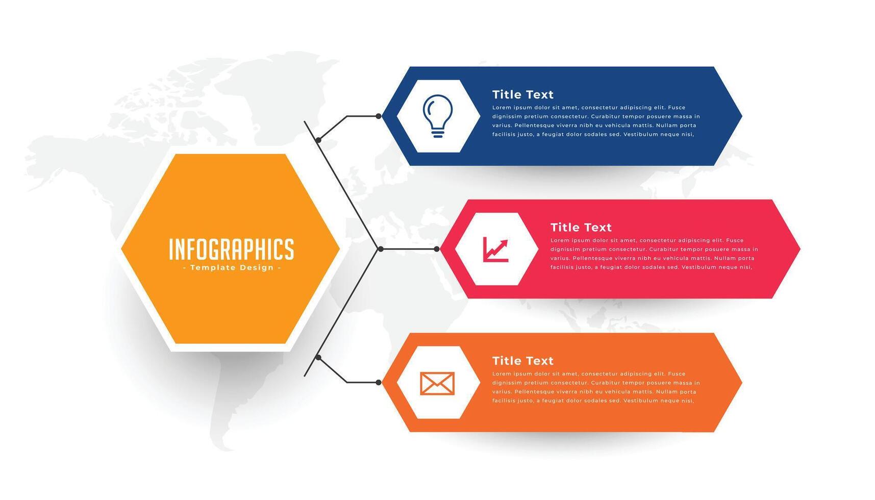 3 étape infographie élément organigramme modèle pour affaires présentation vecteur