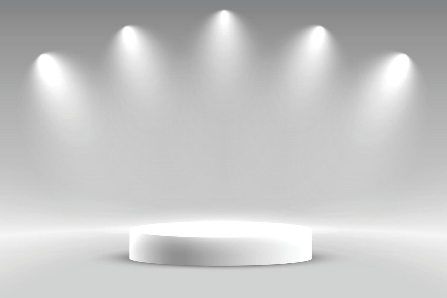 moderne podium rond supporter avec concentrer lumière effet pour objet afficher vecteur