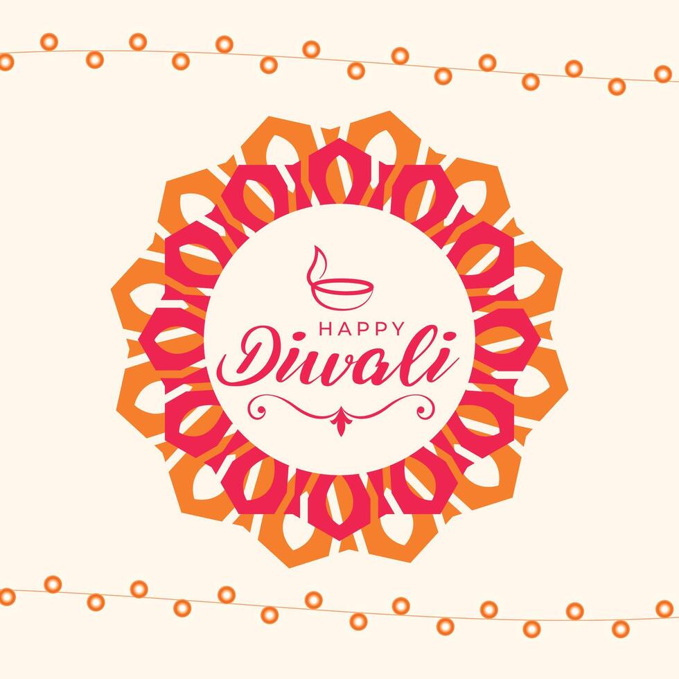 shubh diwali Festival Contexte avec rangoli et feston conception vecteur