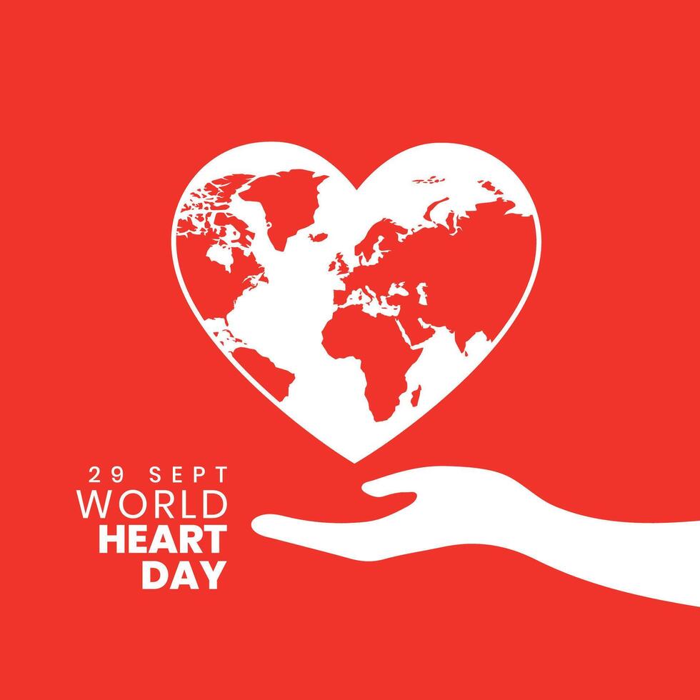 29e sept international cœur journée affiche pour médical Aidez-moi un d soutien vecteur