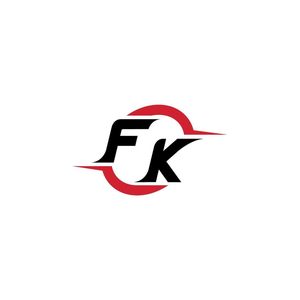 fk initiale esport ou jeu équipe inspirant concept des idées vecteur