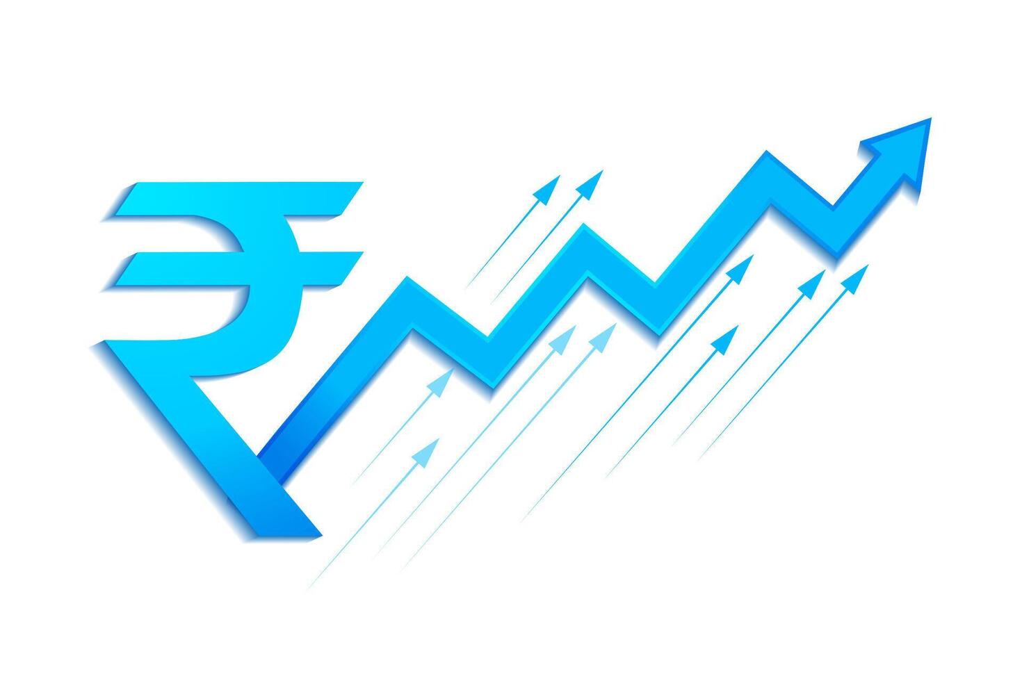 Indien monnaie, roupie croissance concept vecteur