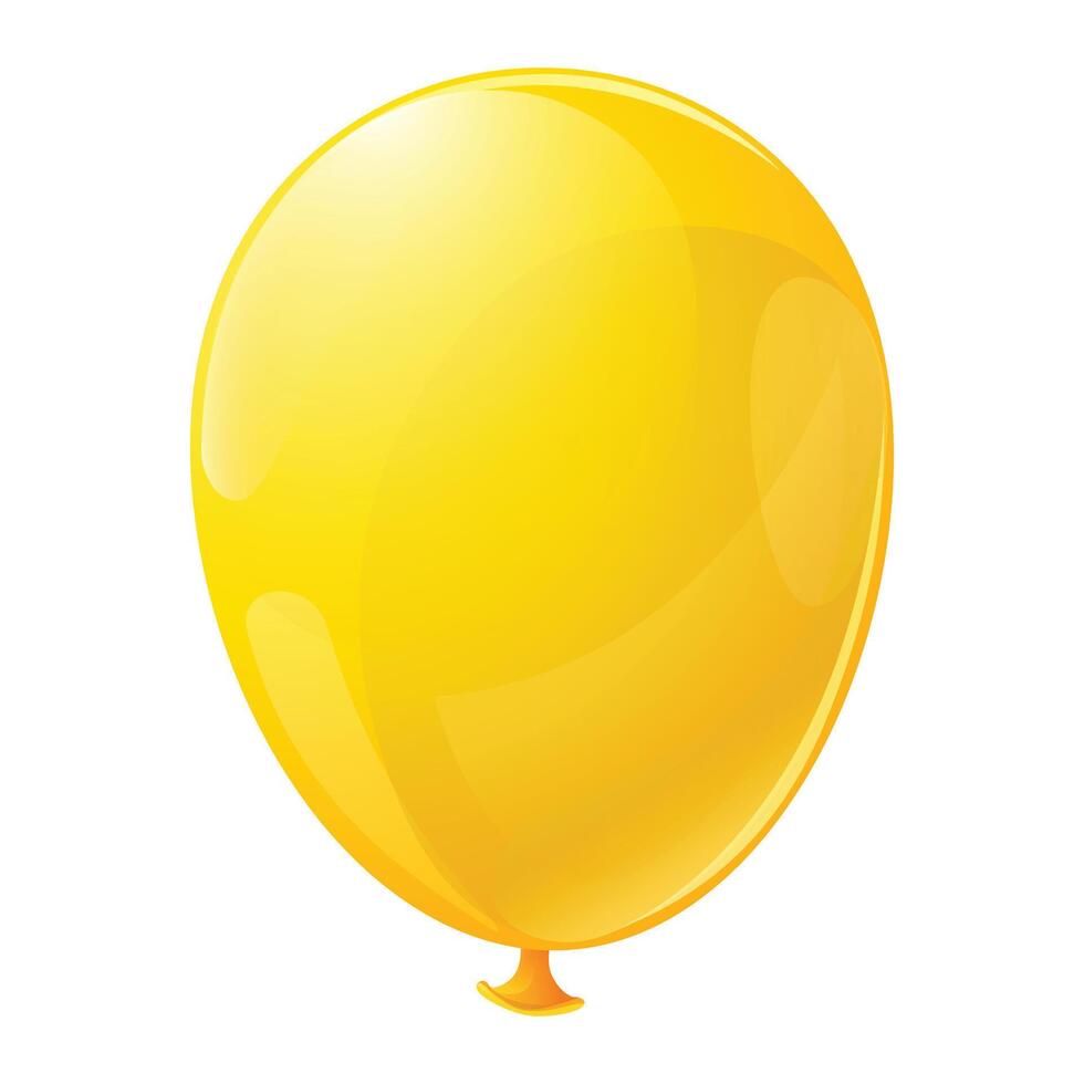 Jaune ballon. vacances illustration de en volant brillant ballon pour inviter, salutation cartes, bannières et autocollants. vecteur illustration isolé sur blanc Contexte.