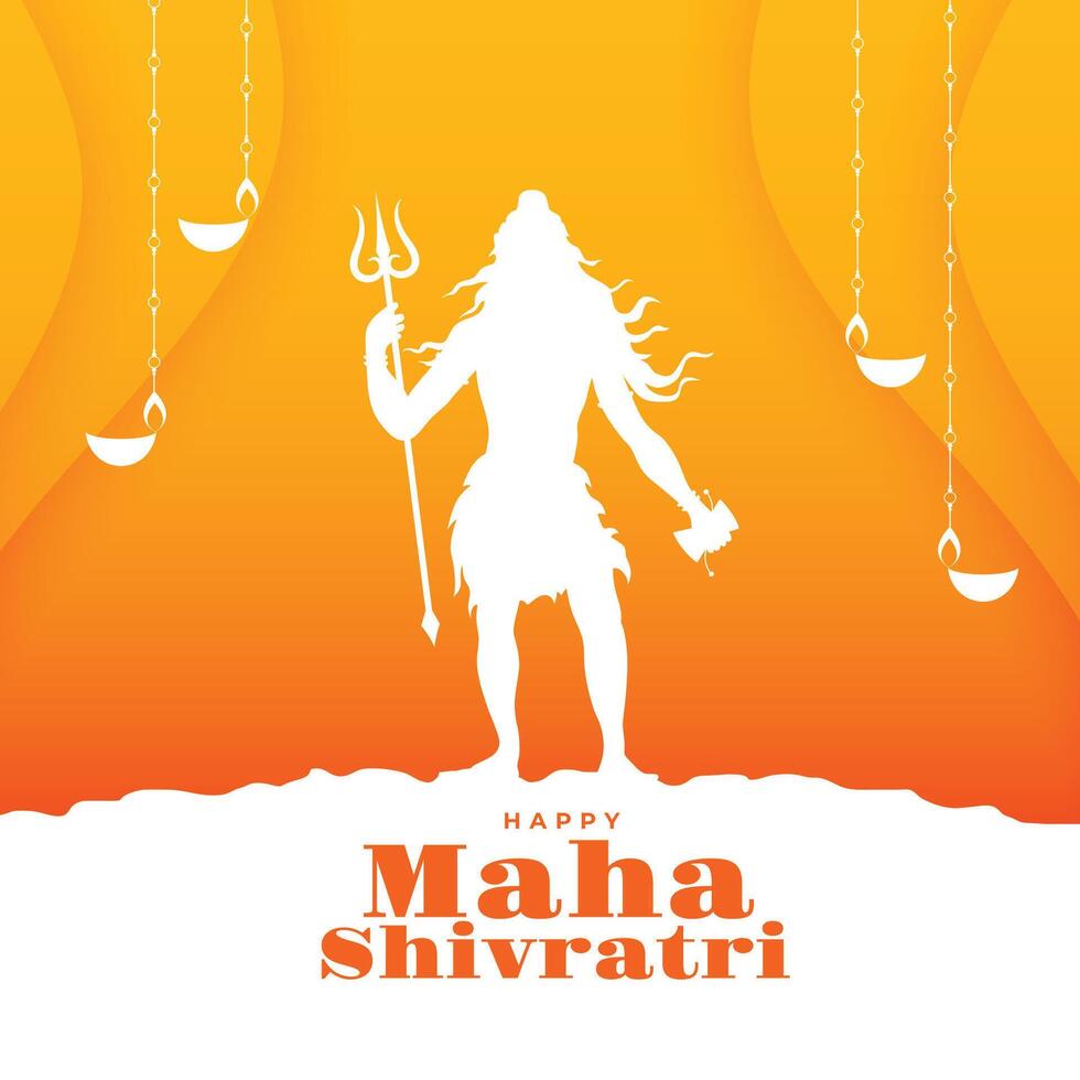 papercut style maha shivratri de fête Contexte avec pendaison diya vecteur