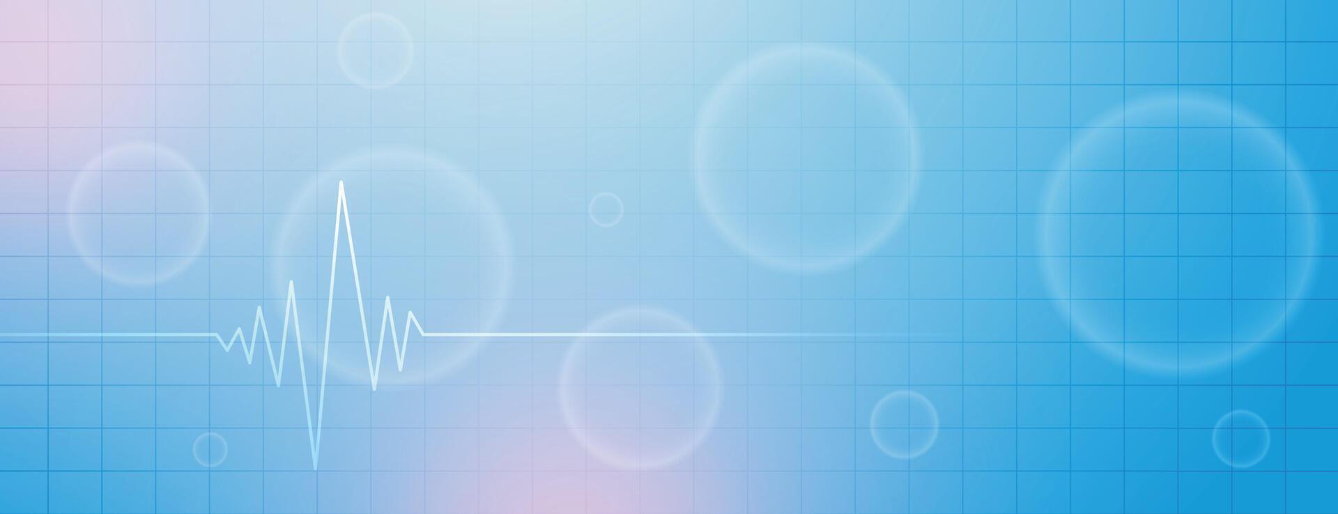 moderne médical et santé se soucier bleu bannière avec ecg ligne graphique vecteur