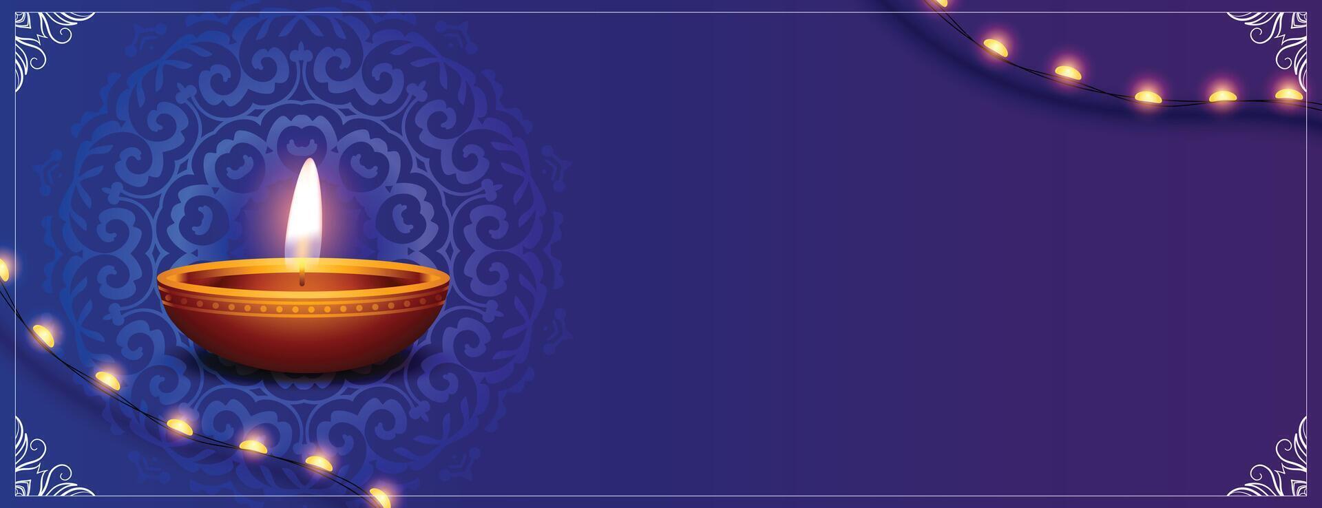 agréable content diwali salutation bannière avec texte espace vecteur