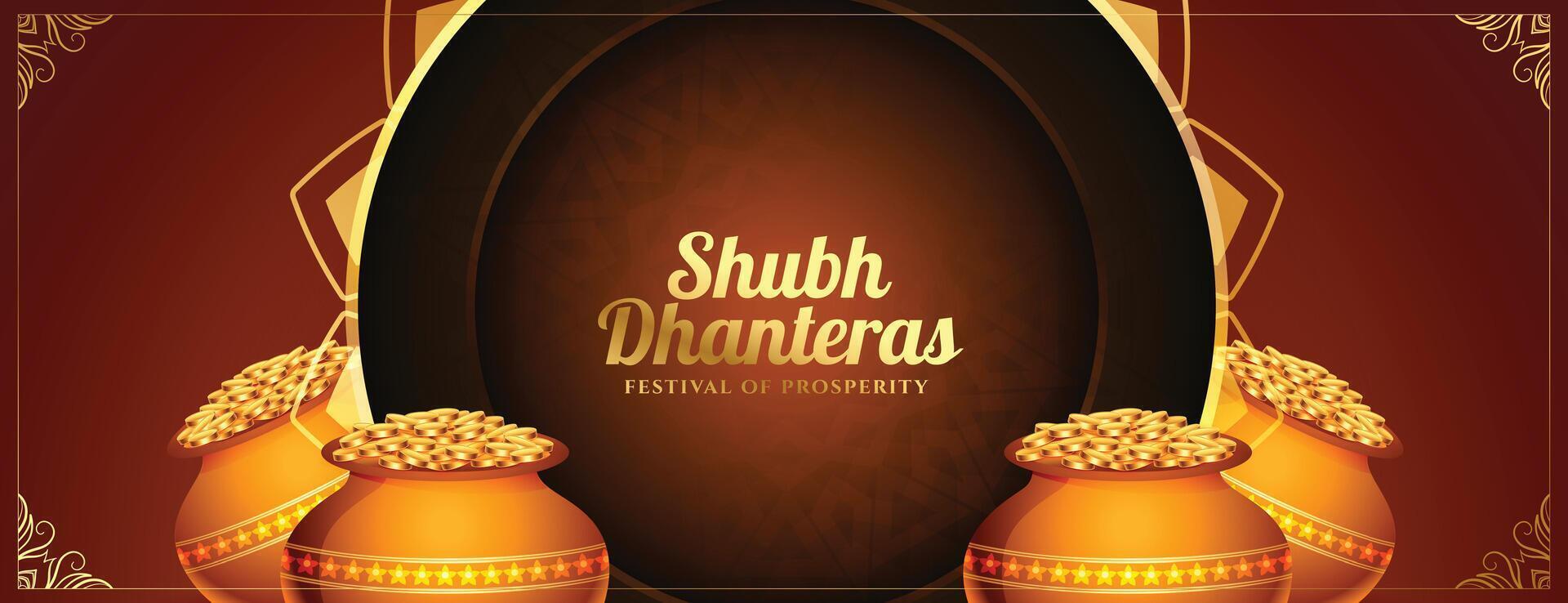 traditionnel shubh dhanteras religieux fond d'écran pour ganpati et laxmi pooja vecteur