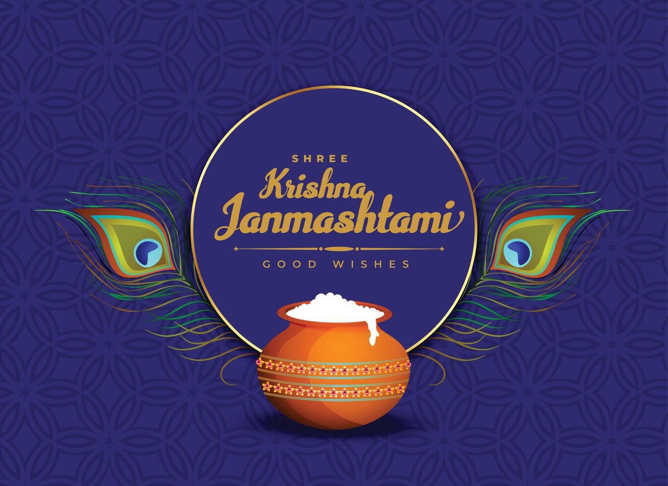 shree krishna janmashtami Festival carte pour social médias Publier vecteur