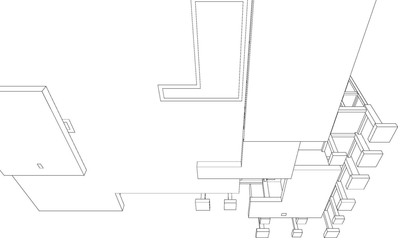 3d illustration de bâtiment structure vecteur