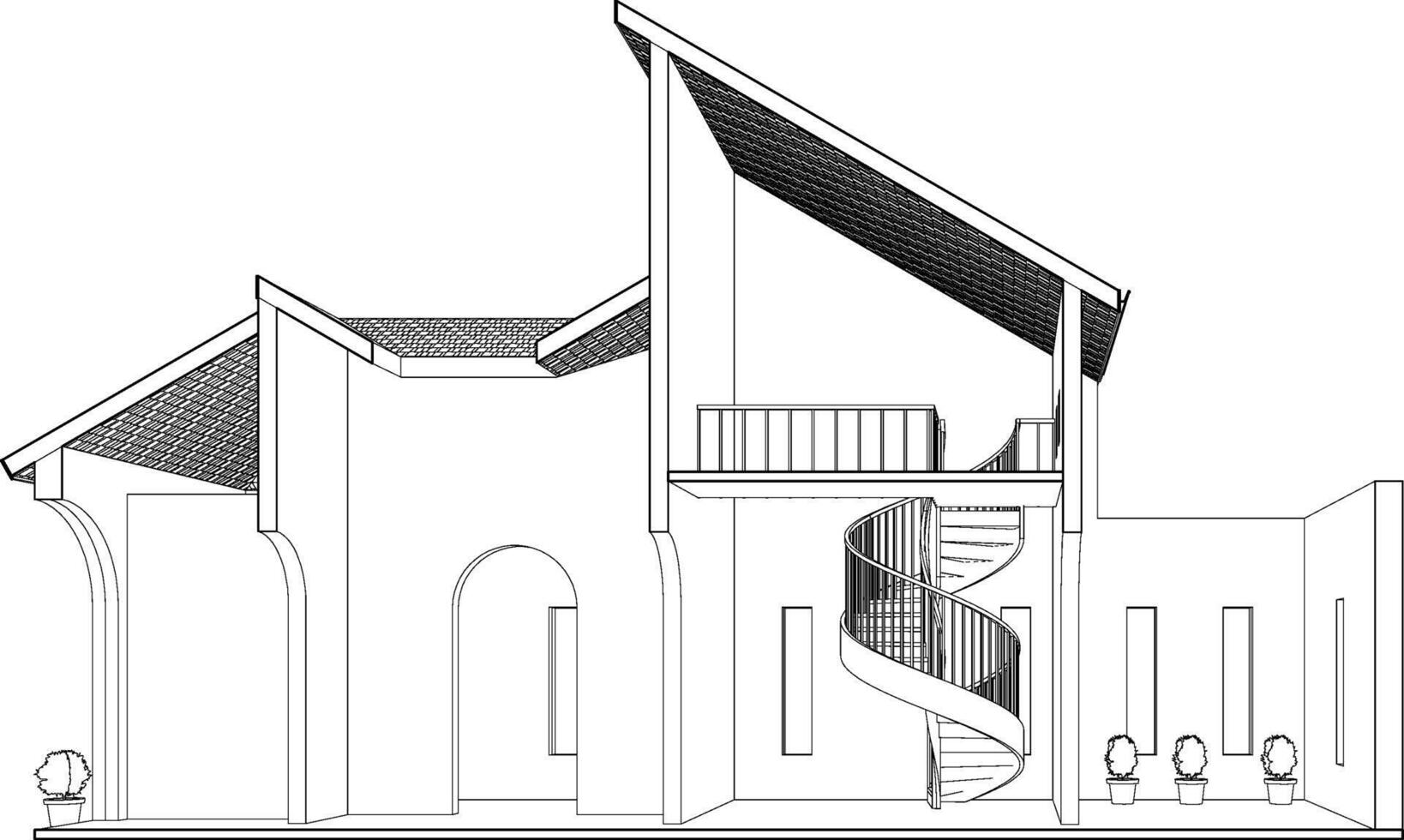 3d illustration de Résidentiel projet vecteur