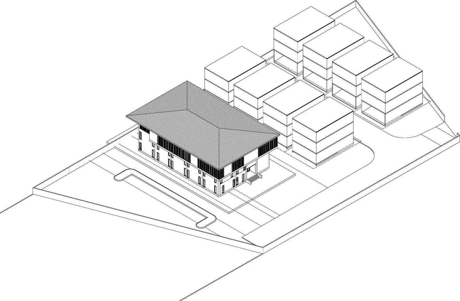 3d illustration de Résidentiel projet vecteur