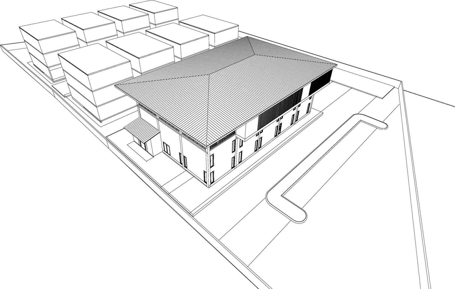 3d illustration de Résidentiel projet vecteur