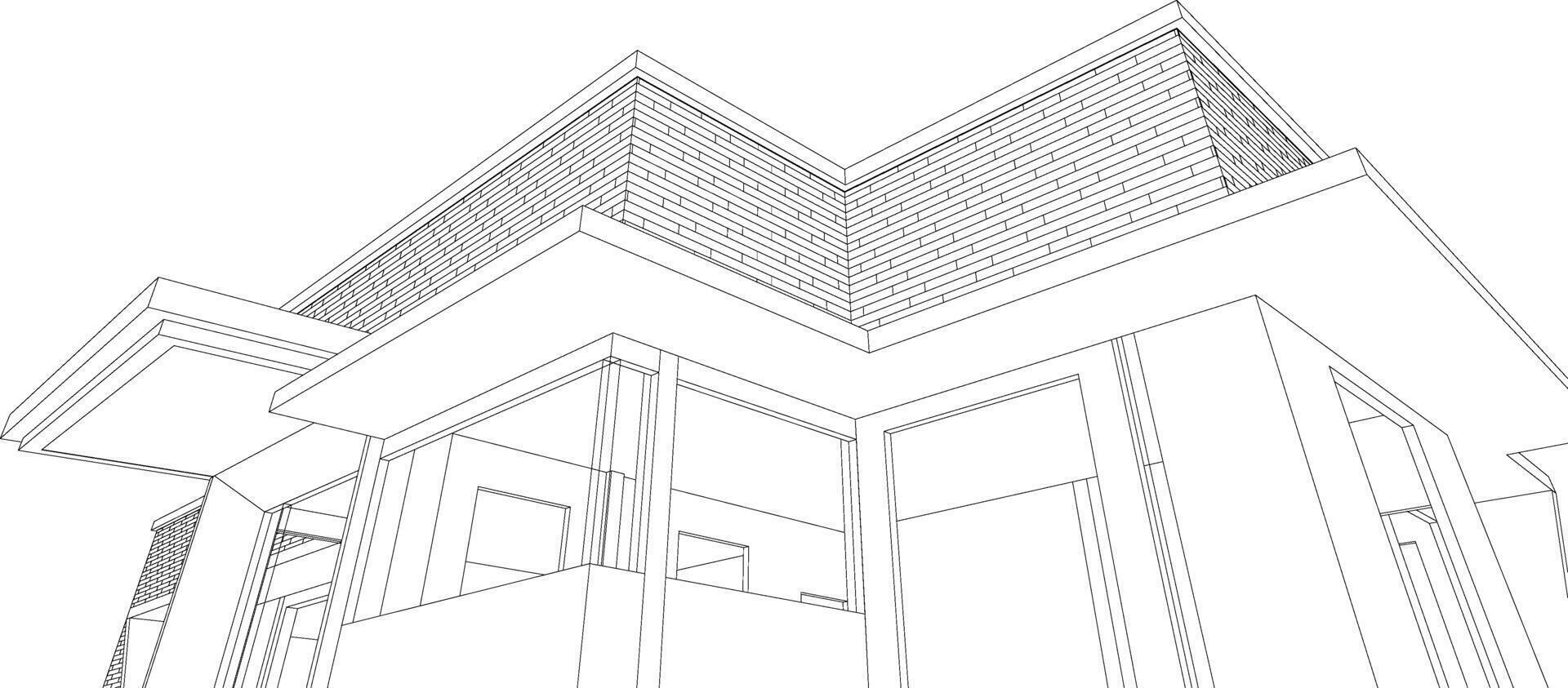 3d illustration du projet de construction vecteur