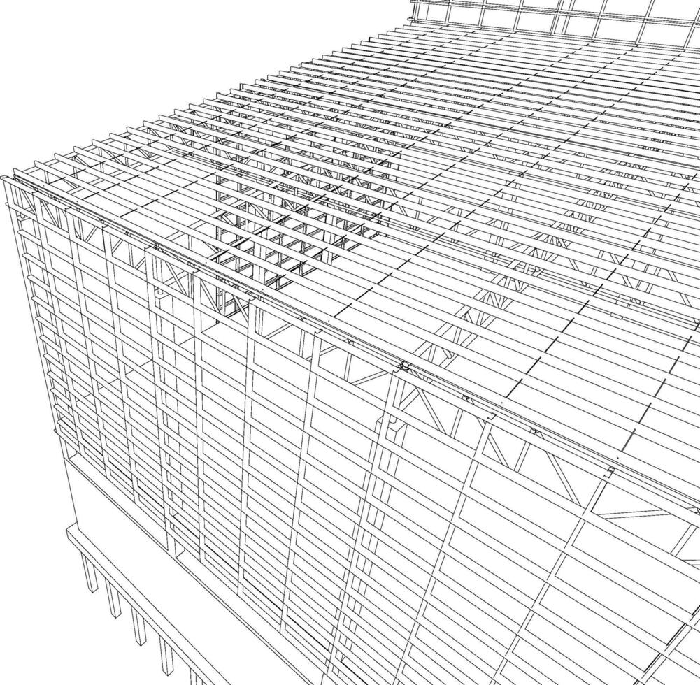 3d illustration de bâtiment structure vecteur