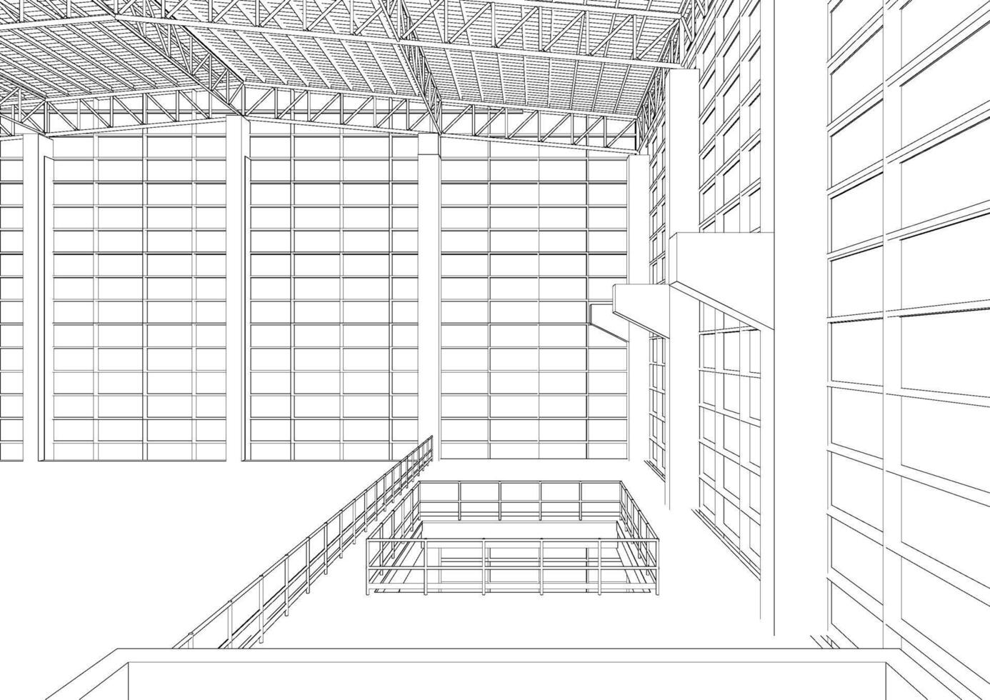 3d illustration de bâtiment structure vecteur