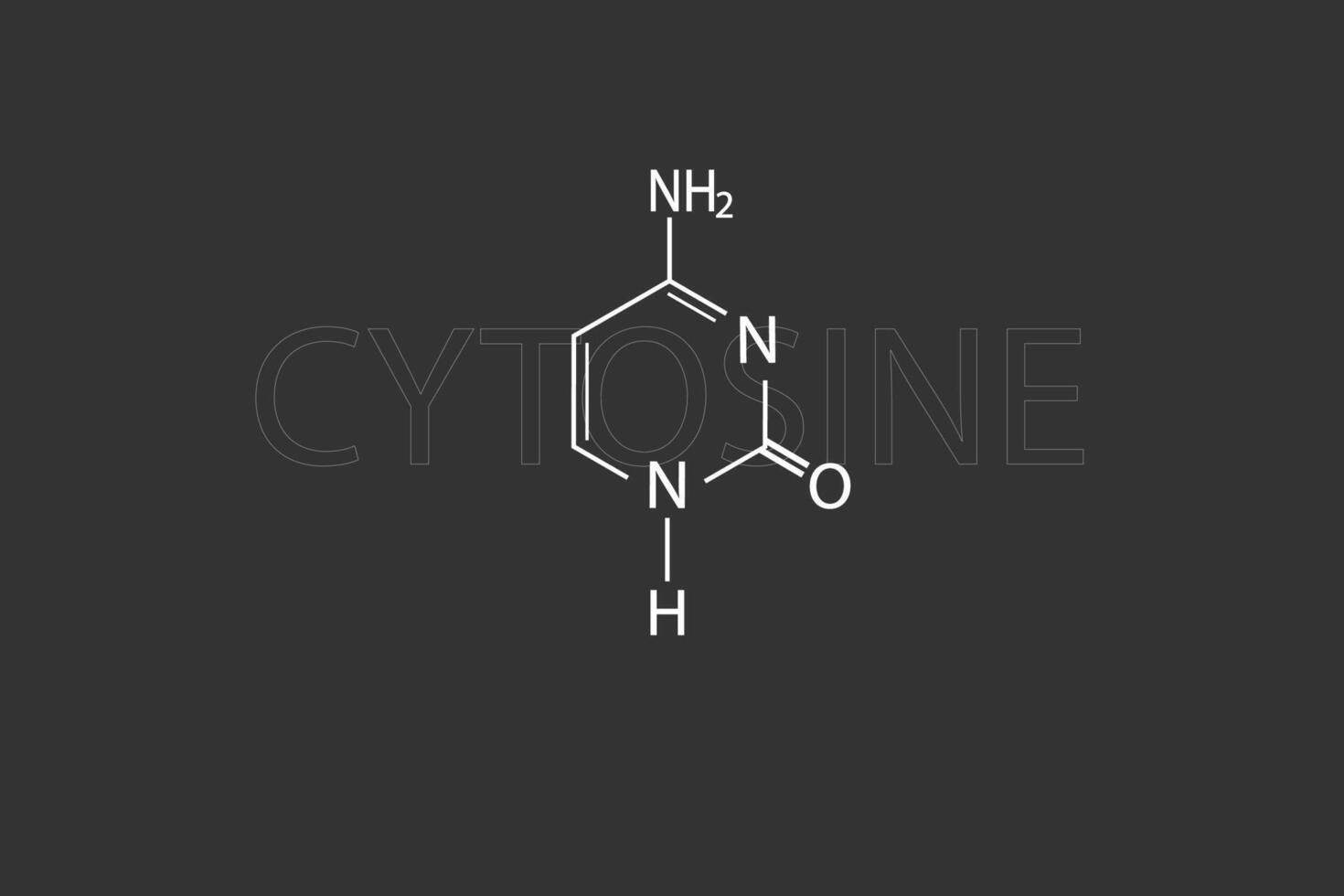 cytosine moléculaire squelettique chimique formule vecteur