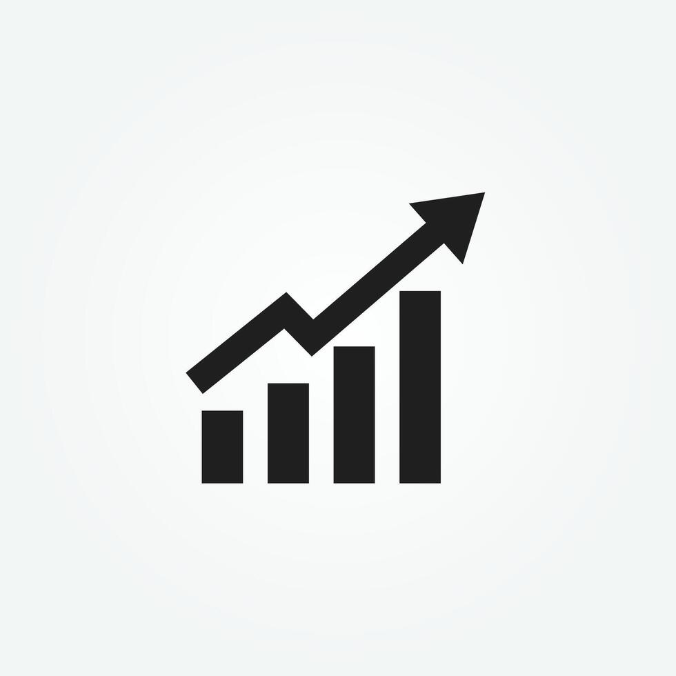 croissance bars graphique icône avec en hausse La Flèche vecteur