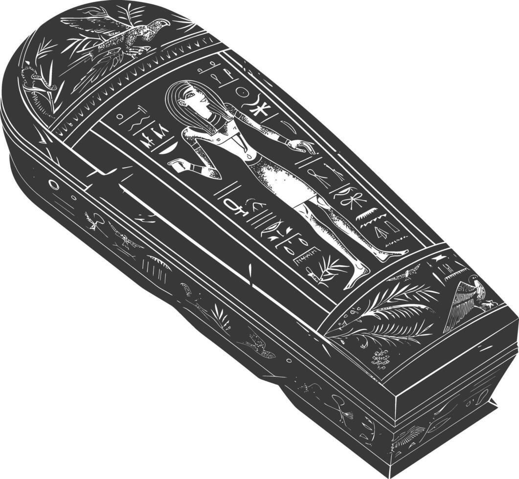 ai généré silhouette ancien Egypte sarcophage noir Couleur seulement vecteur