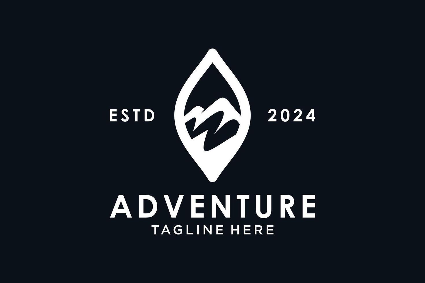 aventure logo modèle avec Montagne Créatif concept Facile style prime vecteur