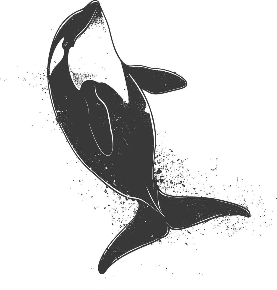 ai généré silhouette le orque ou tueur baleine poisson animal noir Couleur seulement vecteur