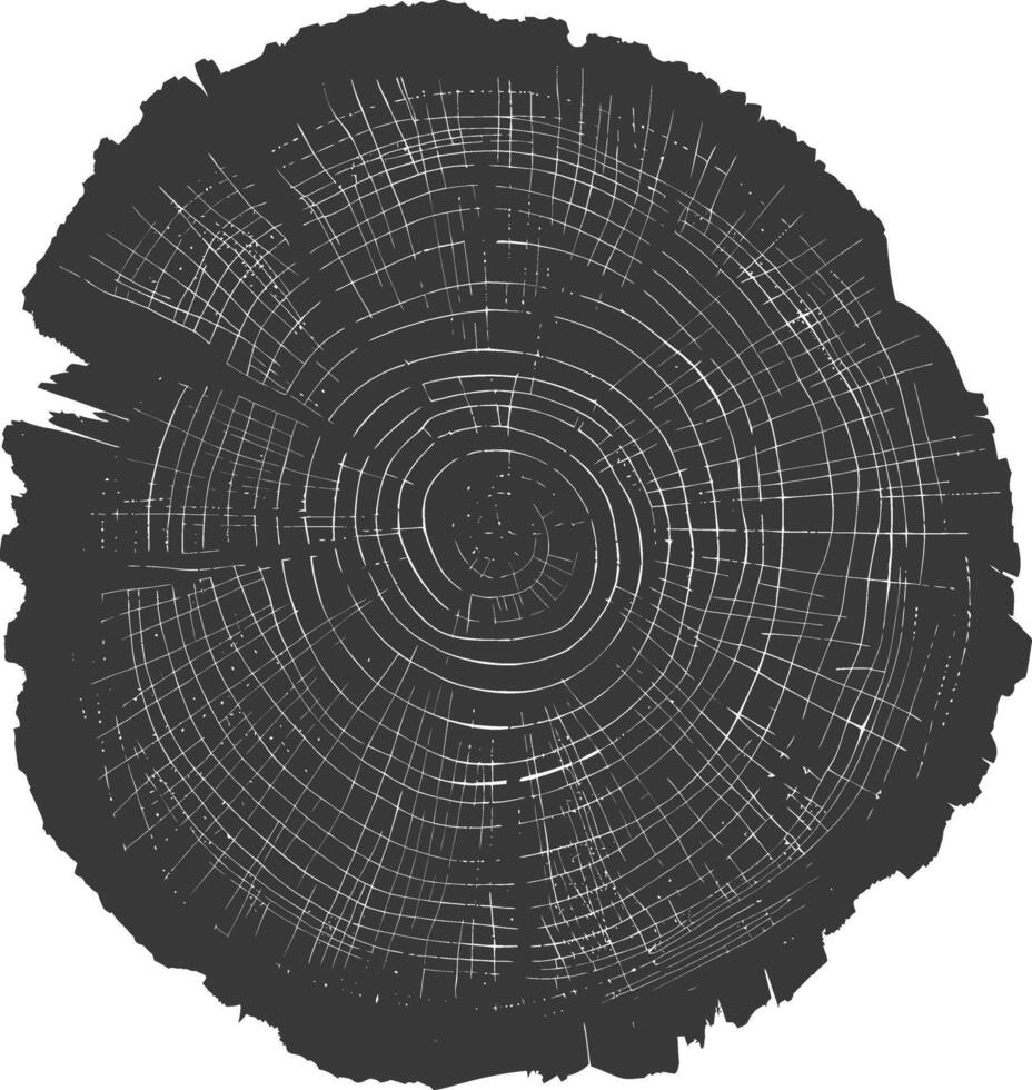 ai généré silhouette arbre anneaux noir Couleur seulement vecteur